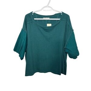 NWT We The Free TealOversized Cotton Top Women Small